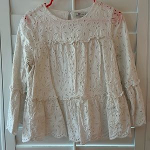 Vineyard vines white eyelet long sleeve top
